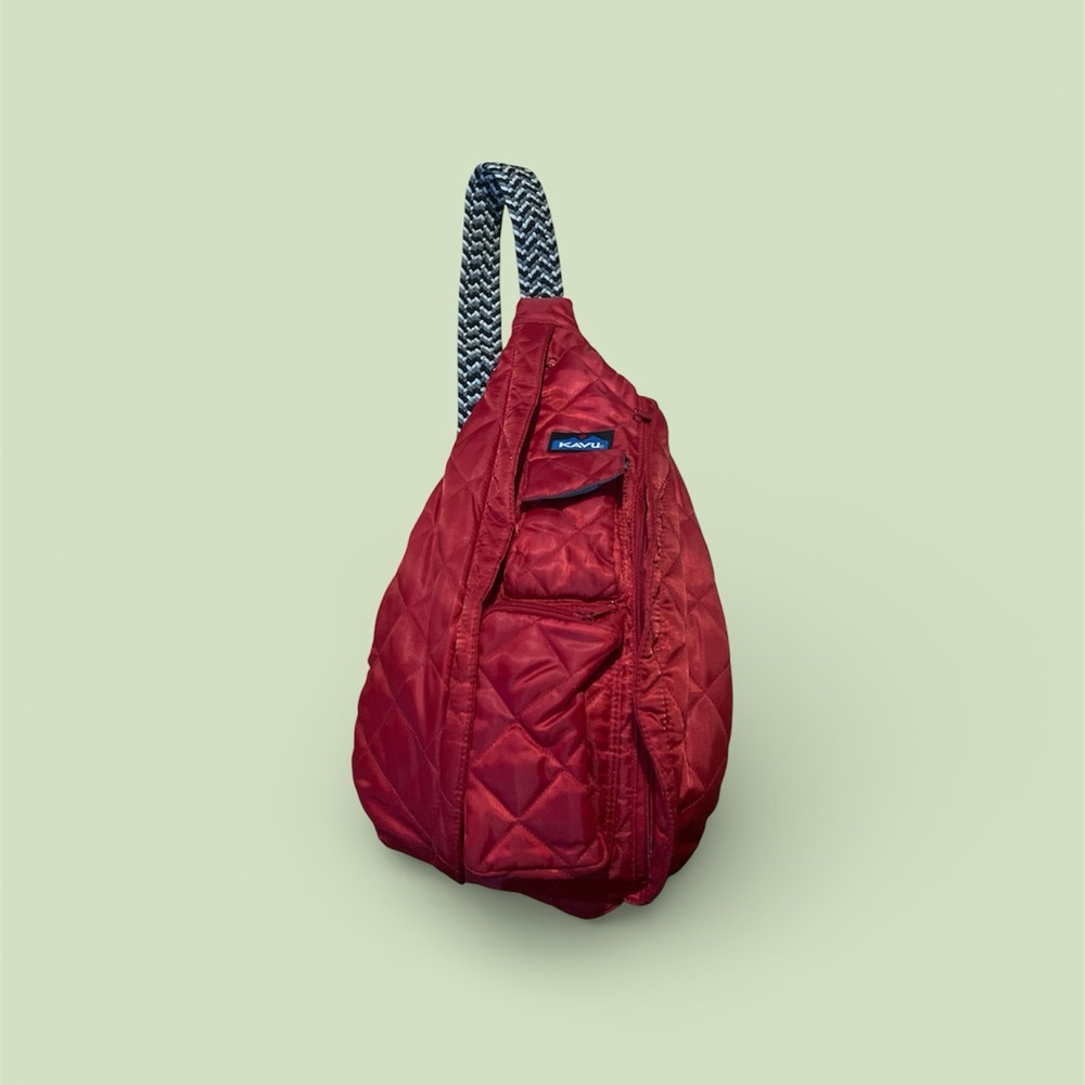 Kavu Red Quilted Sling Bag